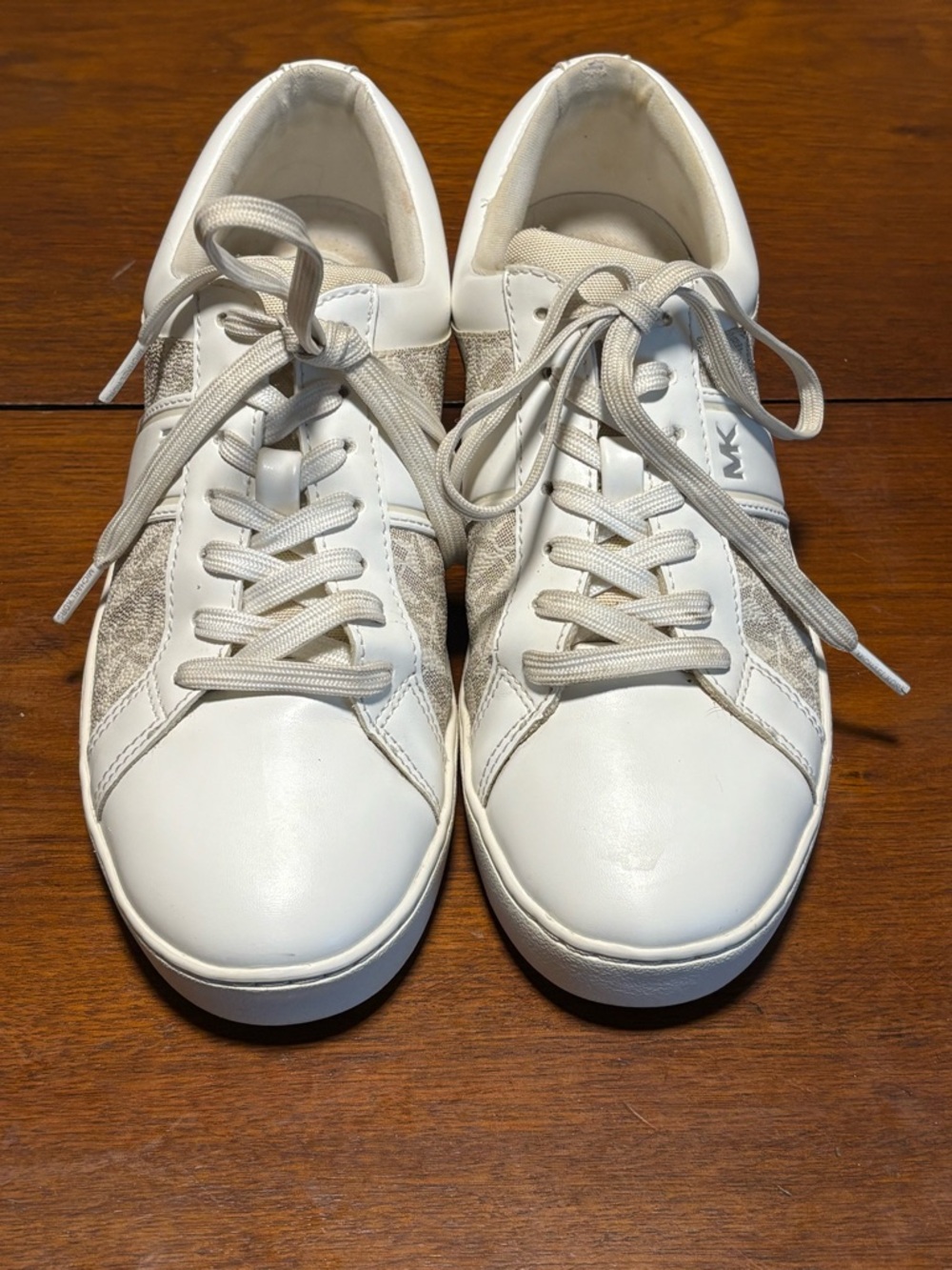 Michael Kors Women’s Juno Stripe Lace Up Sneakers White/Vanilla Size 7.5